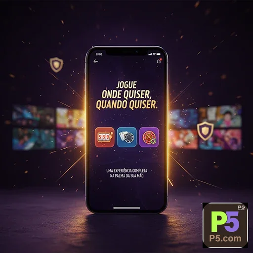 Suporte no celular para login seguro na p5