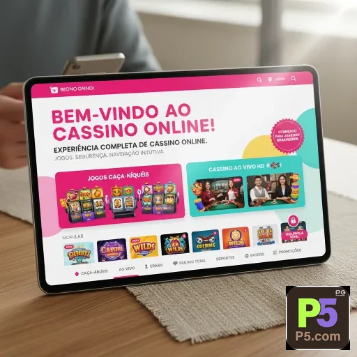 Tela da p5 no celular com navegação fluida e segura